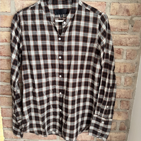 Nili Lotan Plaid Long Sleeve Button-up Top - Picture 4 of 7